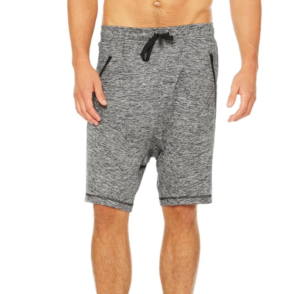 Alo Drop Crotch Short - Grey Marl